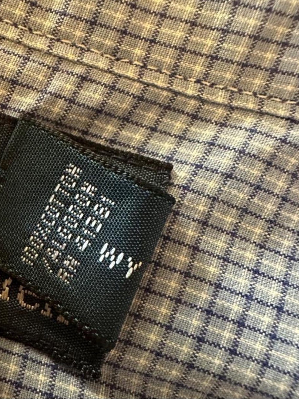 Vintage 90s Polo Ralph Lauren L Blue Micro Check Button Up Shirt Hong Kong - Picture 5 of 8